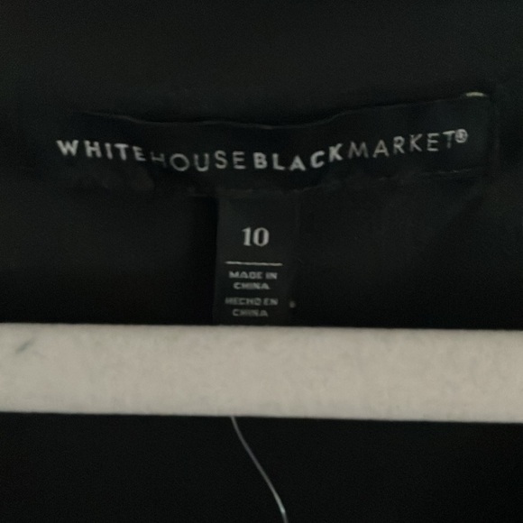 White House Black Market: White/Black stripe faux wrap MAXI dress- side slits-10 - Picture 2 of 16